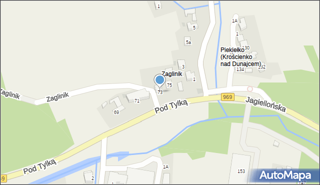 Grywałd, Pod Tylką, 73, mapa Grywałd