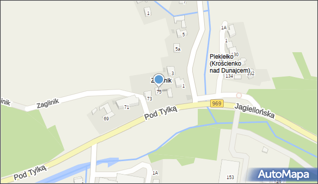 Grywałd, Pod Tylką, 75, mapa Grywałd