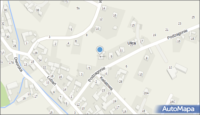 Grywałd, Podzagonie, 7, mapa Grywałd