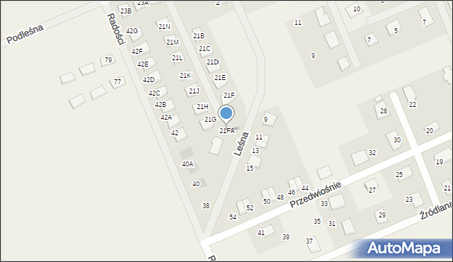 Grzędzice, Podleśna, 21FA, mapa Grzędzice