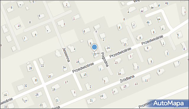 Grzędzice, Pogodna, 10, mapa Grzędzice