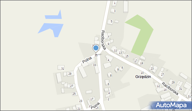 Grzędzin, Polna, 35, mapa Grzędzin