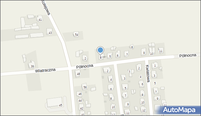 Grzegorzew, Północna, 4, mapa Grzegorzew