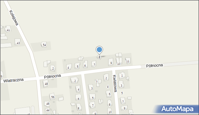 Grzegorzew, Północna, 8, mapa Grzegorzew