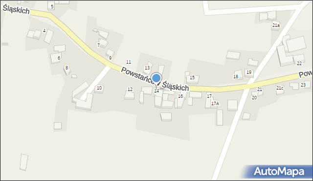 Grzegorzowice, Powstańców Śląskich, 14, mapa Grzegorzowice