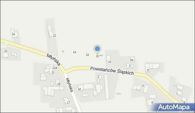 Grzegorzowice, Powstańców Śląskich, 1c, mapa Grzegorzowice