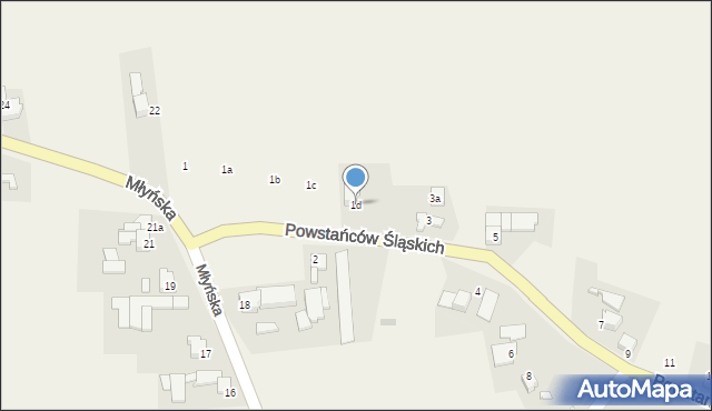 Grzegorzowice, Powstańców Śląskich, 1d, mapa Grzegorzowice