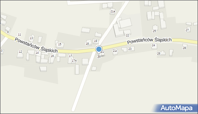 Grzegorzowice, Powstańców Śląskich, 20, mapa Grzegorzowice