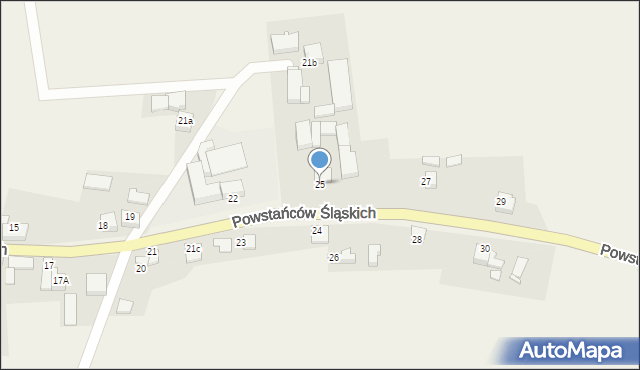 Grzegorzowice, Powstańców Śląskich, 25, mapa Grzegorzowice