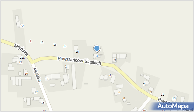 Grzegorzowice, Powstańców Śląskich, 3, mapa Grzegorzowice