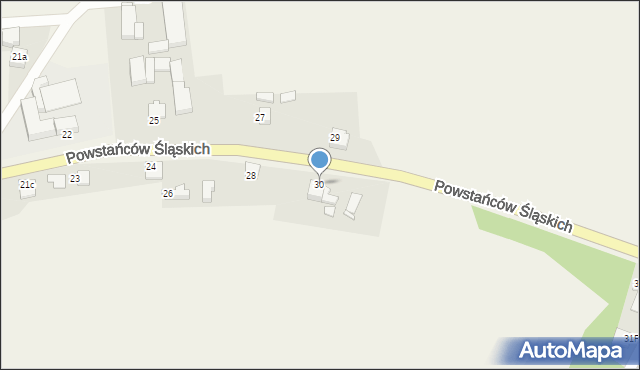 Grzegorzowice, Powstańców Śląskich, 30, mapa Grzegorzowice