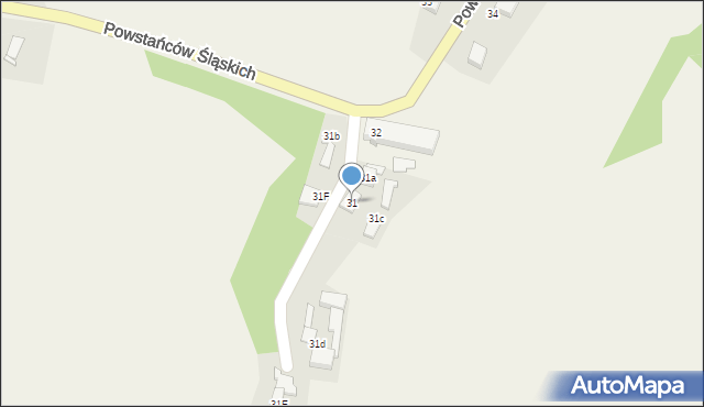 Grzegorzowice, Powstańców Śląskich, 31, mapa Grzegorzowice