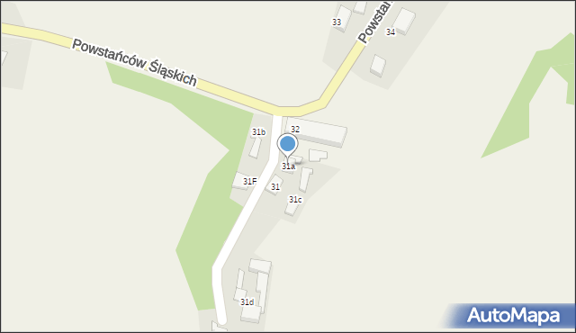 Grzegorzowice, Powstańców Śląskich, 31a, mapa Grzegorzowice