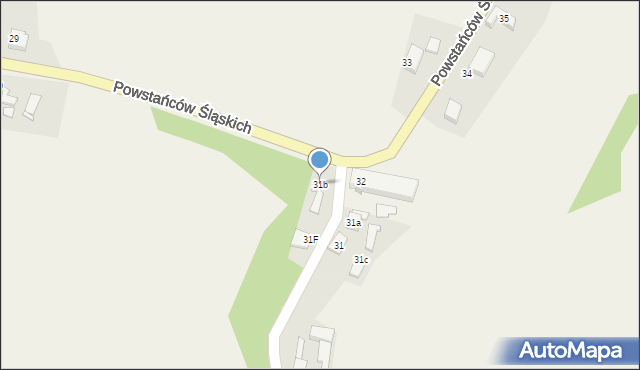 Grzegorzowice, Powstańców Śląskich, 31b, mapa Grzegorzowice