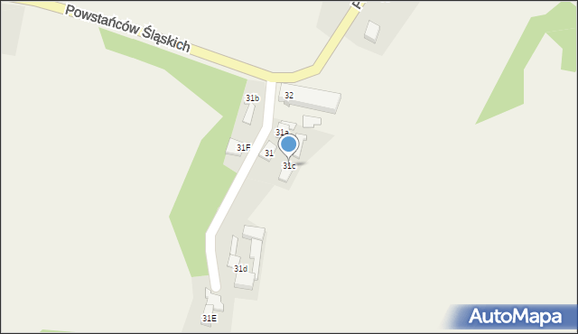 Grzegorzowice, Powstańców Śląskich, 31c, mapa Grzegorzowice