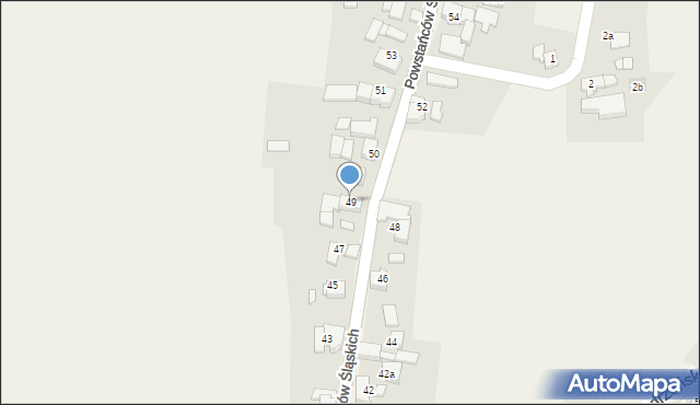 Grzegorzowice, Powstańców Śląskich, 49, mapa Grzegorzowice
