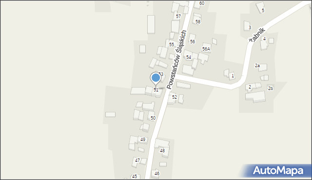 Grzegorzowice, Powstańców Śląskich, 51, mapa Grzegorzowice