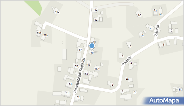 Grzegorzowice, Powstańców Śląskich, 58, mapa Grzegorzowice