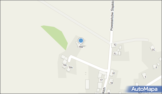 Grzegorzowice, Powstańców Śląskich, 59a, mapa Grzegorzowice