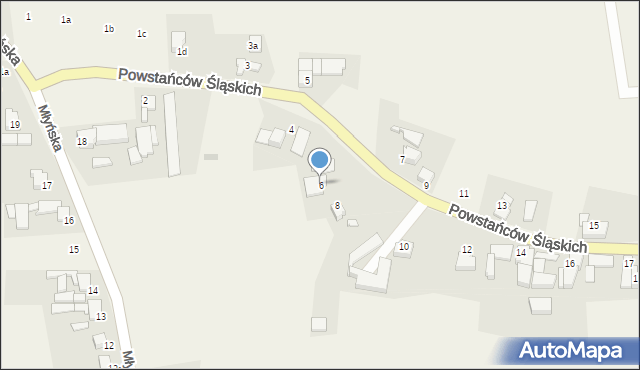 Grzegorzowice, Powstańców Śląskich, 6, mapa Grzegorzowice