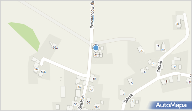 Grzegorzowice, Powstańców Śląskich, 61, mapa Grzegorzowice