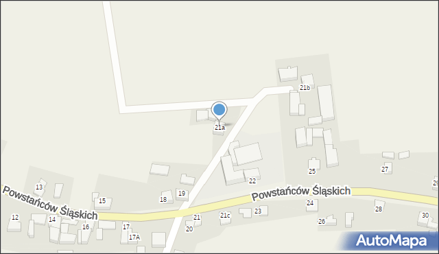 Grzegorzowice, Powstańców Śląskich, 21a, mapa Grzegorzowice