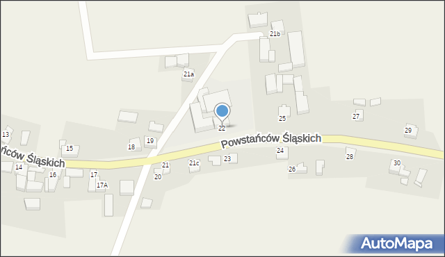 Grzegorzowice, Powstańców Śląskich, 22, mapa Grzegorzowice