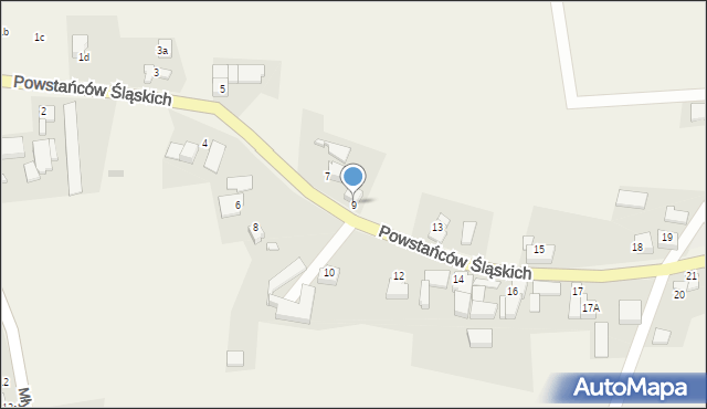 Grzegorzowice, Powstańców Śląskich, 9, mapa Grzegorzowice