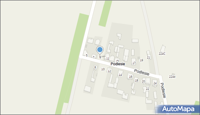 Grzybowa Góra, Podlesie, 9, mapa Grzybowa Góra