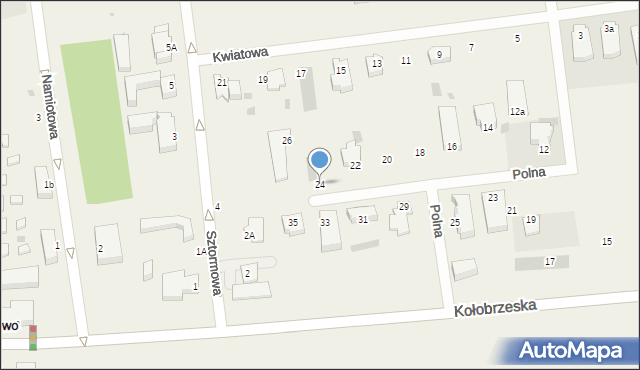 Grzybowo, Polna, 24, mapa Grzybowo