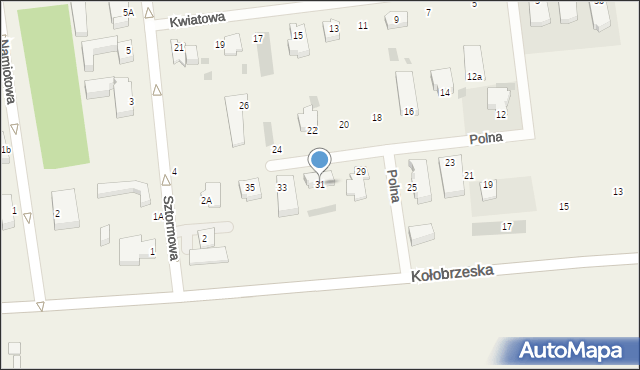 Grzybowo, Polna, 31, mapa Grzybowo