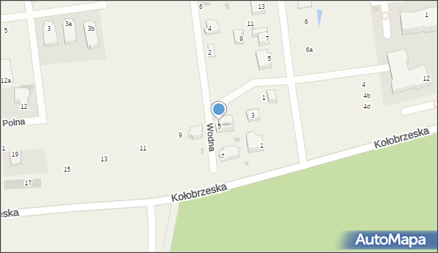 Grzybowo, Polna, 5, mapa Grzybowo