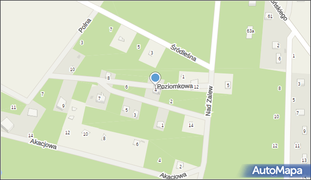 Grzymek, Poziomkowa, 4, mapa Grzymek