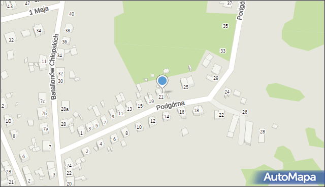 Gubin, Podgórna, 23, mapa Gubin
