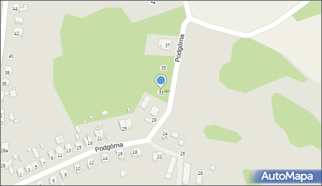 Gubin, Podgórna, 33, mapa Gubin
