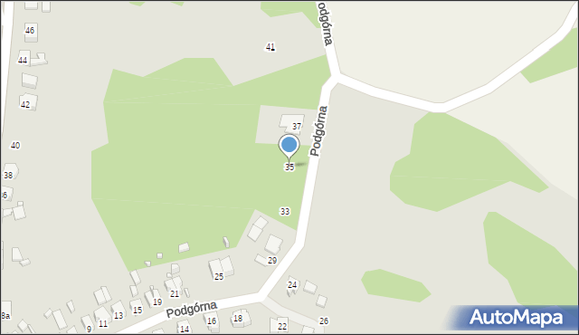 Gubin, Podgórna, 35, mapa Gubin