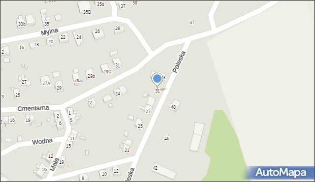 Gubin, Poleska, 31, mapa Gubin