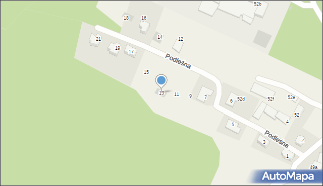 Gutkowo, Podleśna, 13, mapa Gutkowo