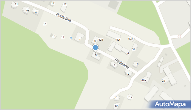 Gutkowo, Podleśna, 5, mapa Gutkowo