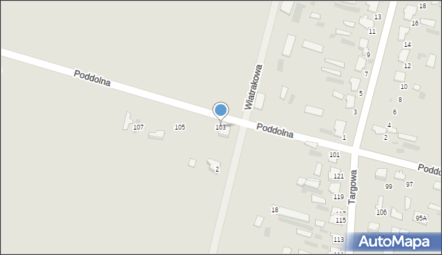 Hajnówka, Poddolna, 103, mapa Hajnówka