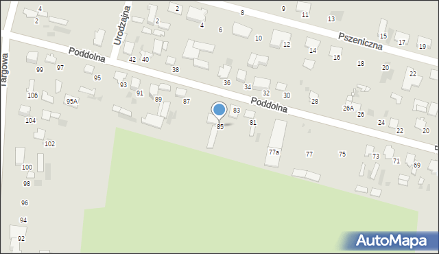 Hajnówka, Poddolna, 85, mapa Hajnówka