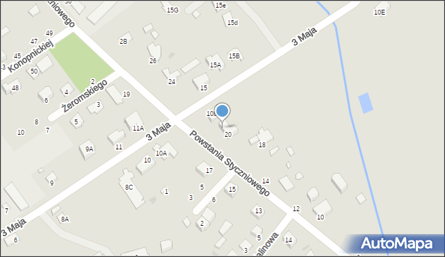 Halinów, Powstania Styczniowego, 20a, mapa Halinów