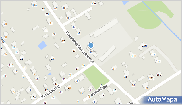 Halinów, Powstania Styczniowego, 30, mapa Halinów