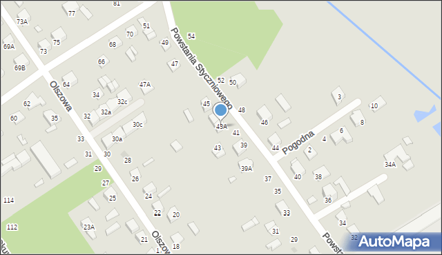 Halinów, Powstania Styczniowego, 43A, mapa Halinów