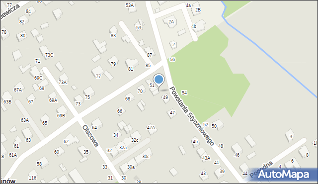 Halinów, Powstania Styczniowego, 49A, mapa Halinów