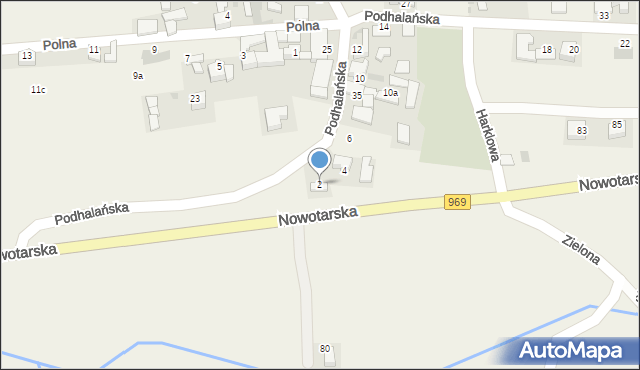 Harklowa, Podhalańska, 2, mapa Harklowa