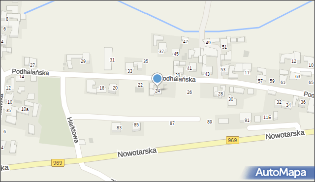 Harklowa, Podhalańska, 24, mapa Harklowa