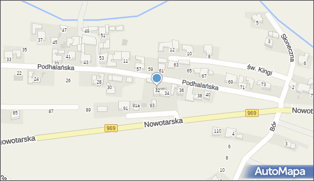 Harklowa, Podhalańska, 32, mapa Harklowa