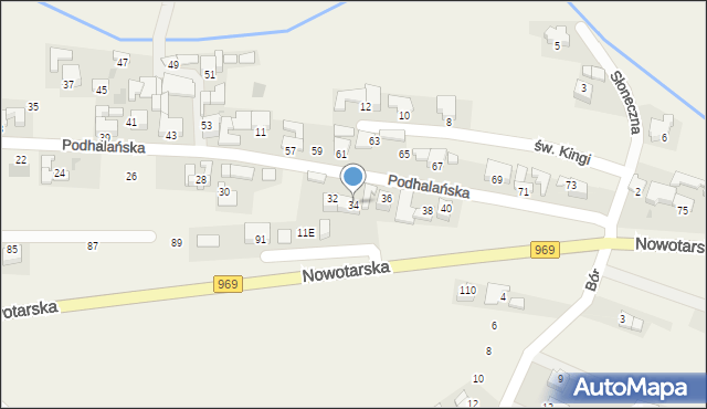 Harklowa, Podhalańska, 34, mapa Harklowa
