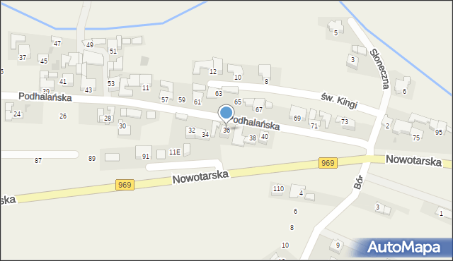 Harklowa, Podhalańska, 36, mapa Harklowa